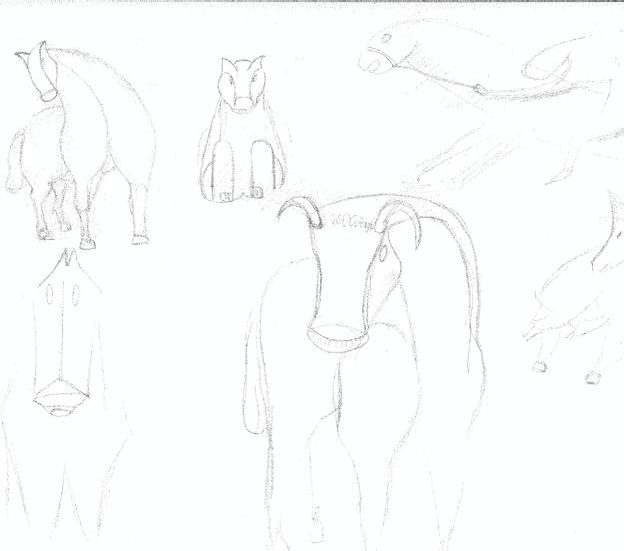Studio di animali (toro, cane,
cavallo, cammello, 2017
Grafite su carta, 20 x 28 cm,
B009