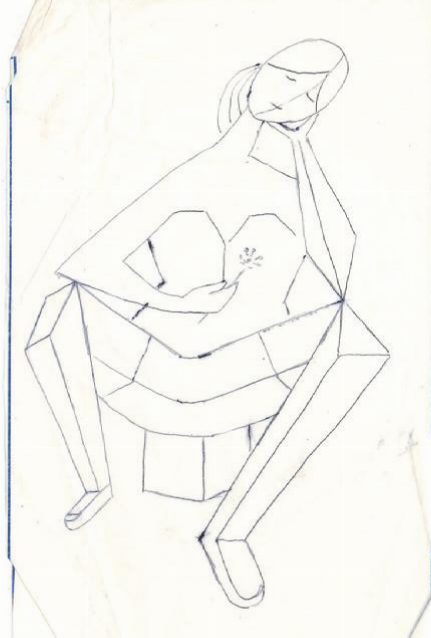 Figura metafisica, 1982
Penna su carta
15 x 10 cm,
B-FV015