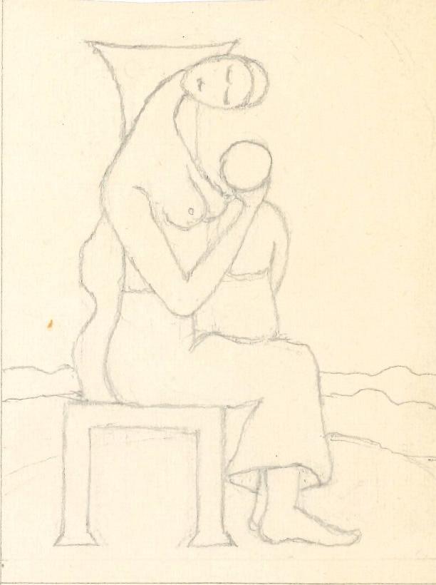 Maternità, ca. 1980
Grafite su carta
10 x 7.5 cm,
B-FV005