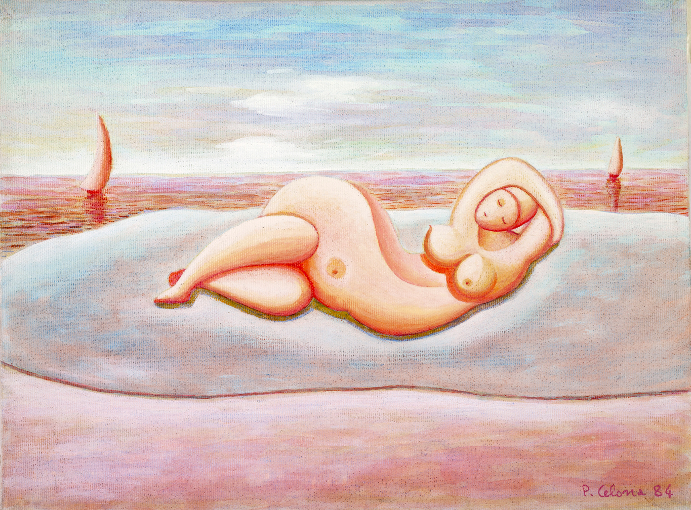 Figura sulla spiaggia, 1984
Olio su tela, 50 x 70 cm
Collezione privata,
F016