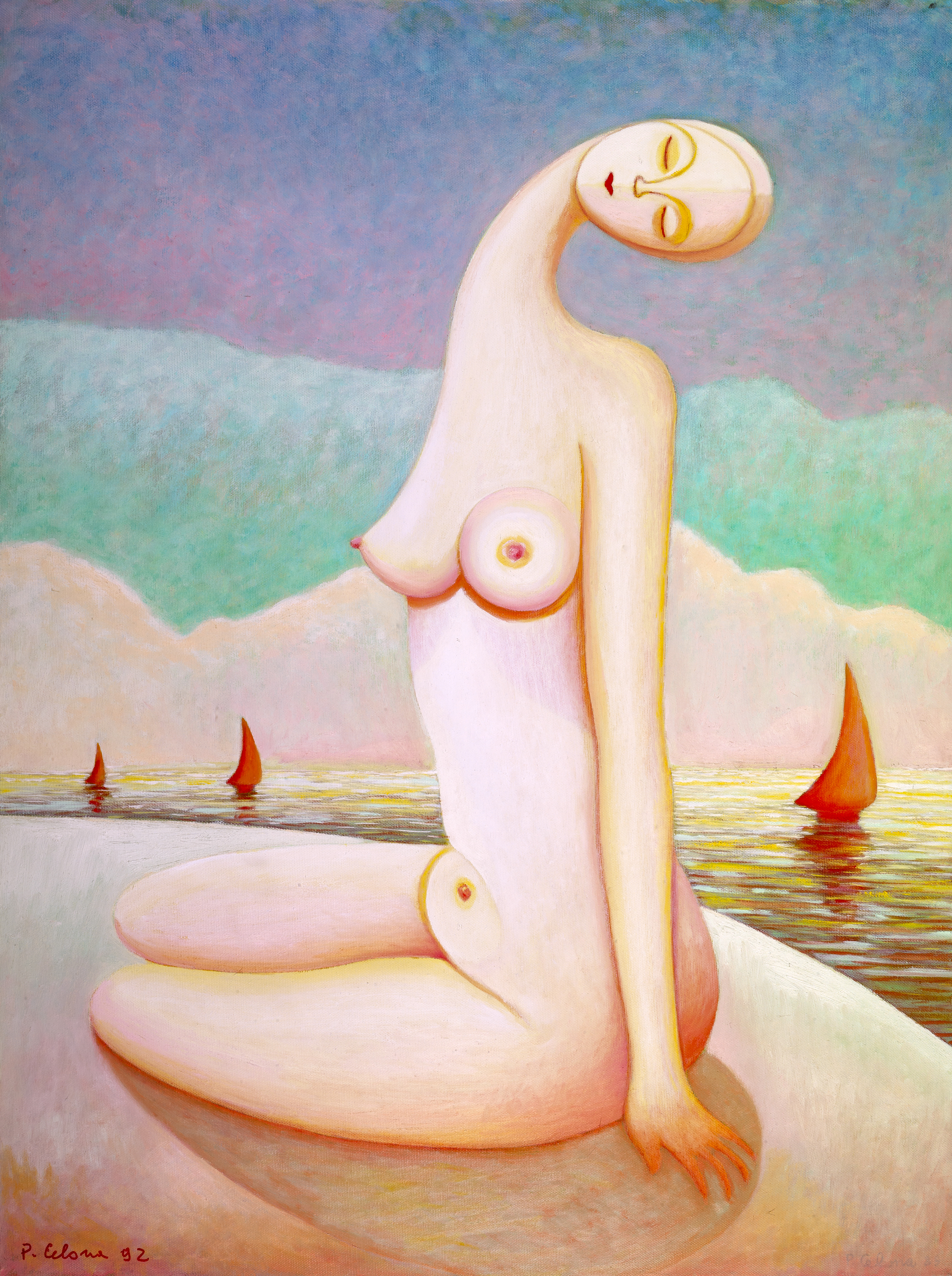 Figura sulla spiaggia, 1992
Olio su tela
80 x 60 cm