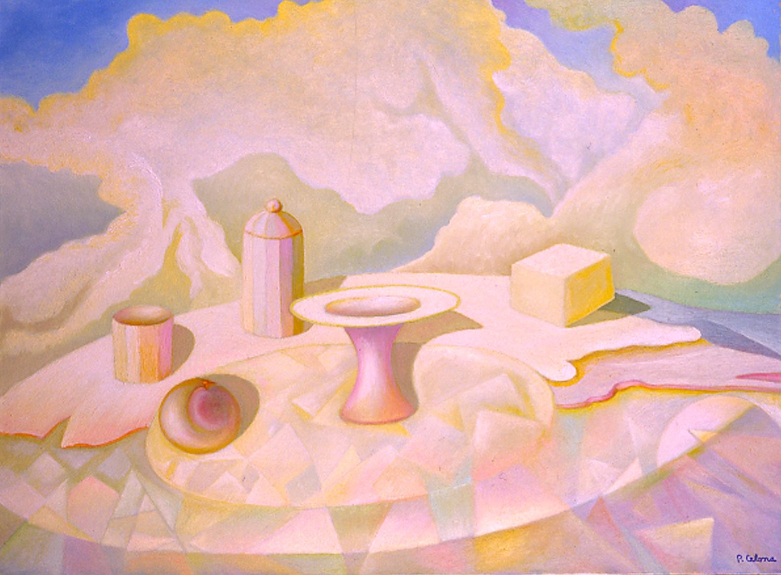 Natura morta con frutto, ca. 1991
Olio su tela 50 x 60 cm,
Collezione privata