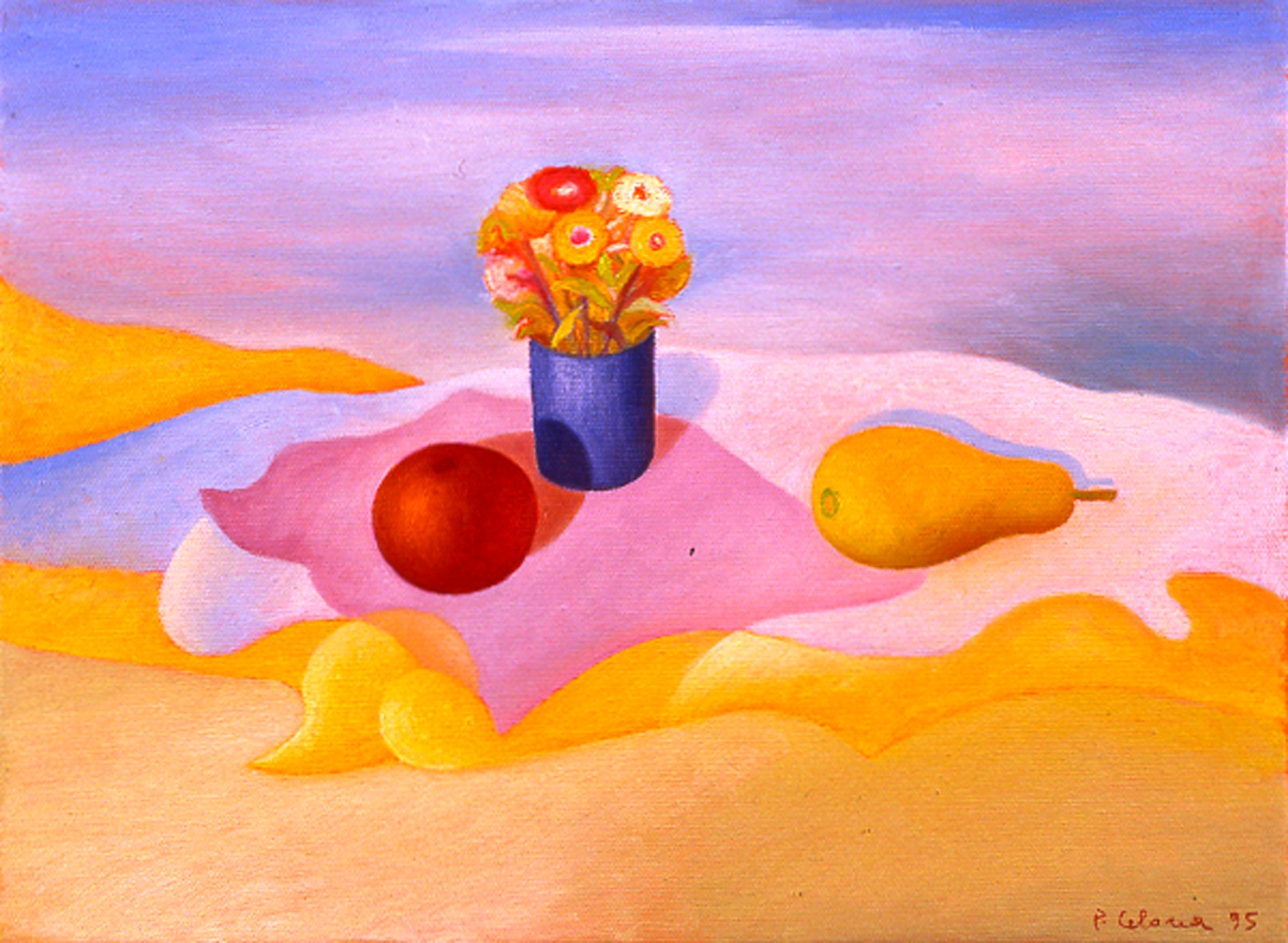 Vaso e fiori con frutti, ca. 1995
Olio su tela
50 x 60 cm