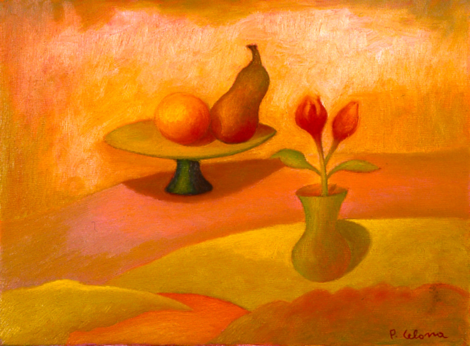 Natura morta, ca. 1995
Olio su tela 50 x 60 cm,
Collezione privata