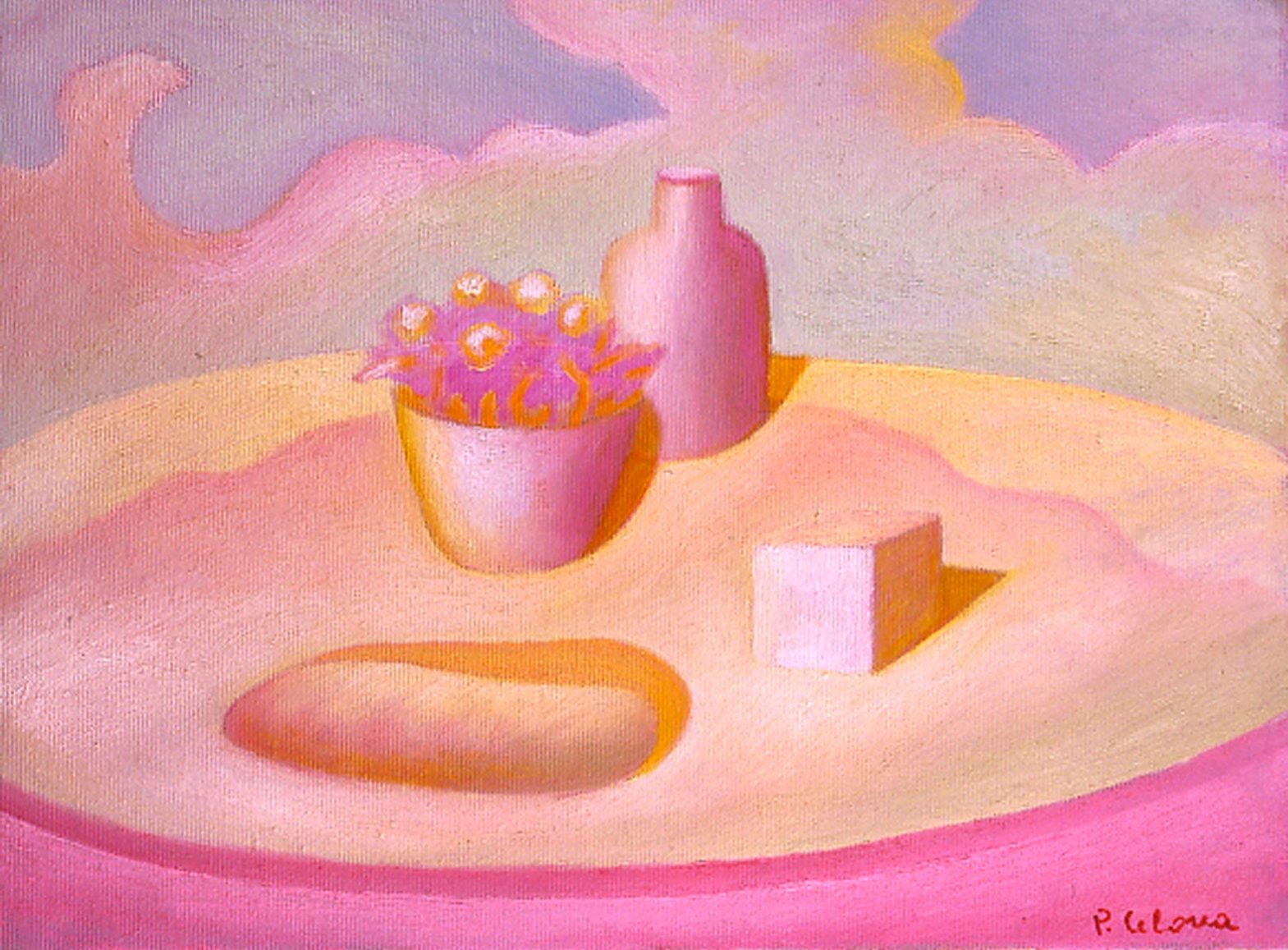 Natura morta, ca. 1990
Olio su tela 50 x 60 cm,
Collezione privata