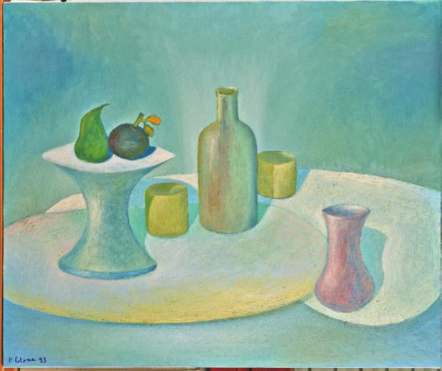 Natura morta, 1993
Olio su tela, 50 x 60 cm,
Collezione privata,
NM018