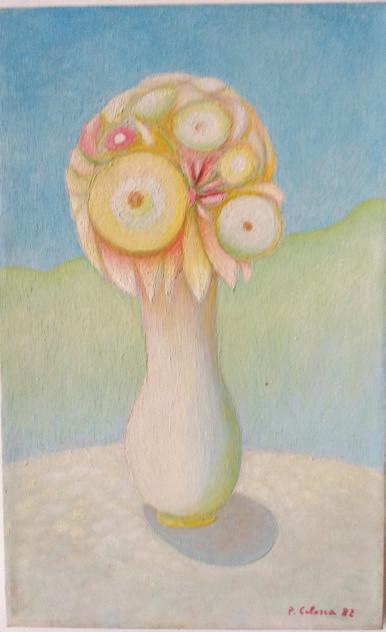 Vaso e fiori, 1982
Olio su tela
40 x 25 cm,
NMV101