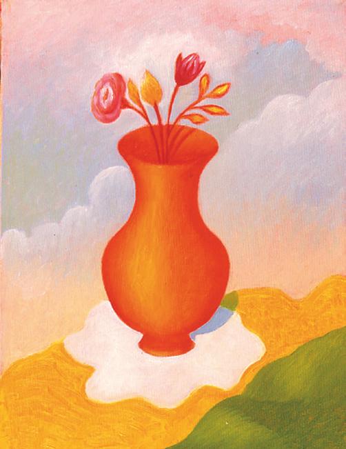 Vaso e fiori, ca. 1990
Olio su tela, 60 x 50 cm,
Collezione privata,
NMV119