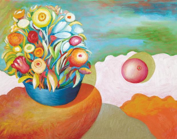 Vaso e fiori con frutto, ca. 1995
Olio su tela
50 x 60 cm,
NM329