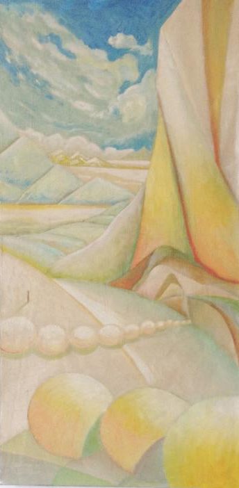 Paesaggio metafisico, 1982
Olio su tela
80 x 40 cm,
PV000