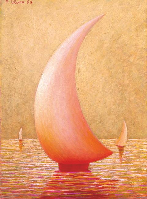 Vela al tramonto, ca. 1992
Olio su tela
80 x 60 cm,
VV026