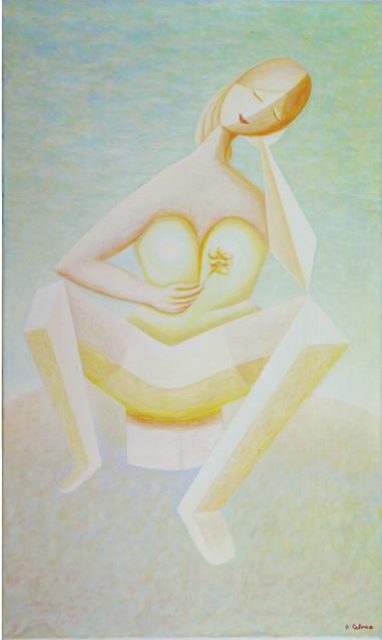 Donna con il f ore, 1983
Olio su tela
100 x 60 cm,
FV015