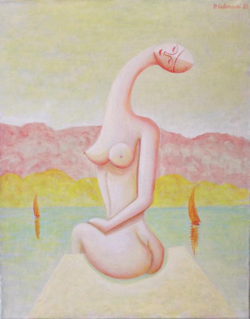 Bagnante con collana, 1982
Olio su tela
50 x 40 cm,
FV043