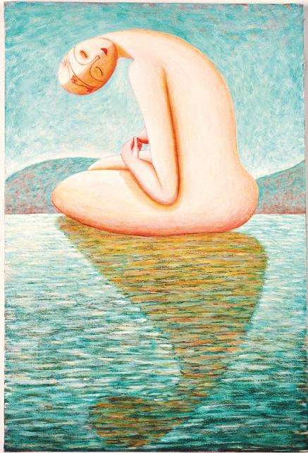 Figura sull'acqua, ca. 1990
Olio su tela
100 x 60 cm,
FV051