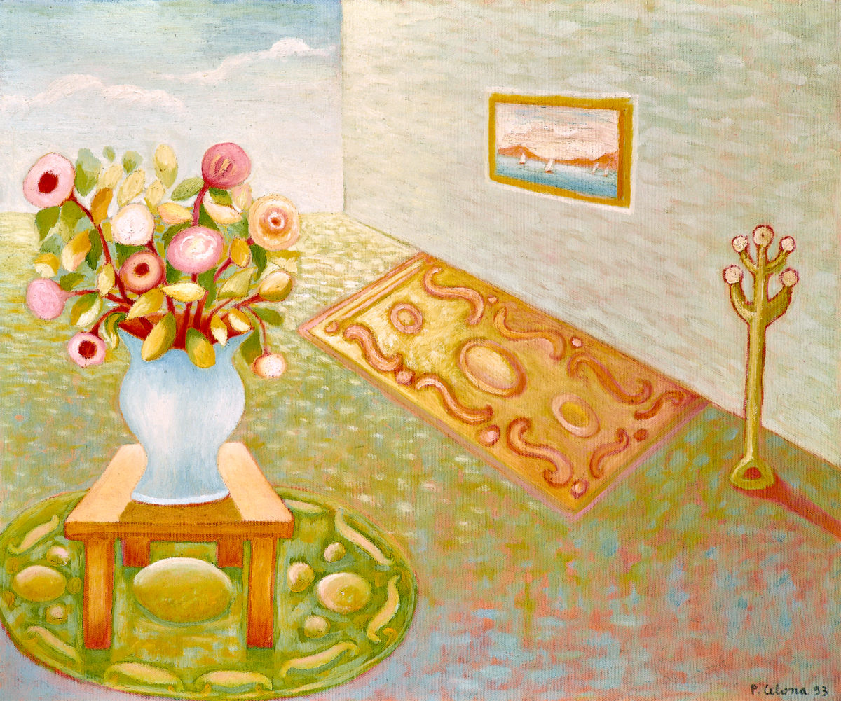 Interno con vista e vaso di fiori, 1993
Olio su tela
50 x 60 cm
C202