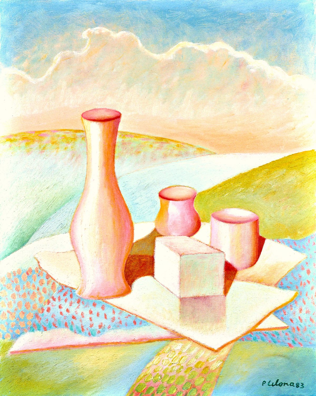 Vasi, 1983
Olio su tela, 40 x 50 cm,
Collezione privata,
NMV003