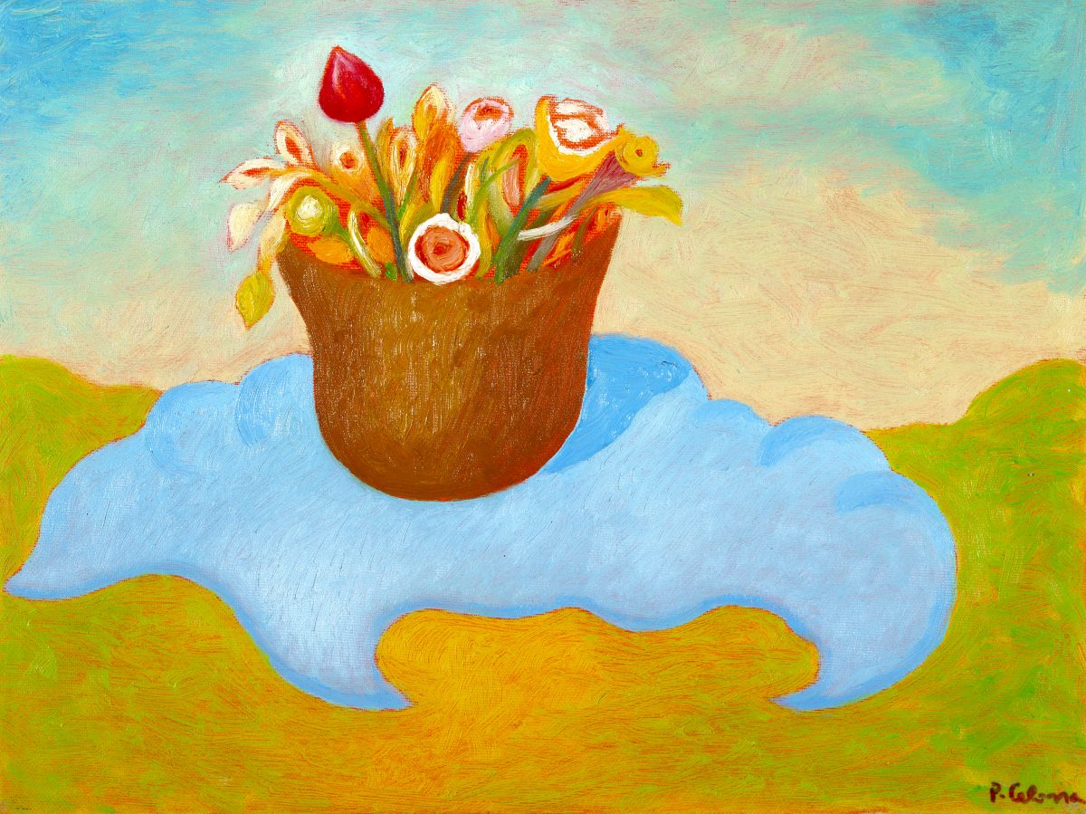 Vaso e fiori, ca. 1995
Olio su tela, 40 x 50 cm,
Collezione privata,
NM107