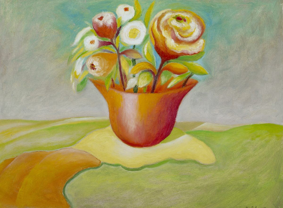 Vaso e fiori, ca. 1995
Olio su tela, 40 x 50 cm,
Collezione privata,
NM108