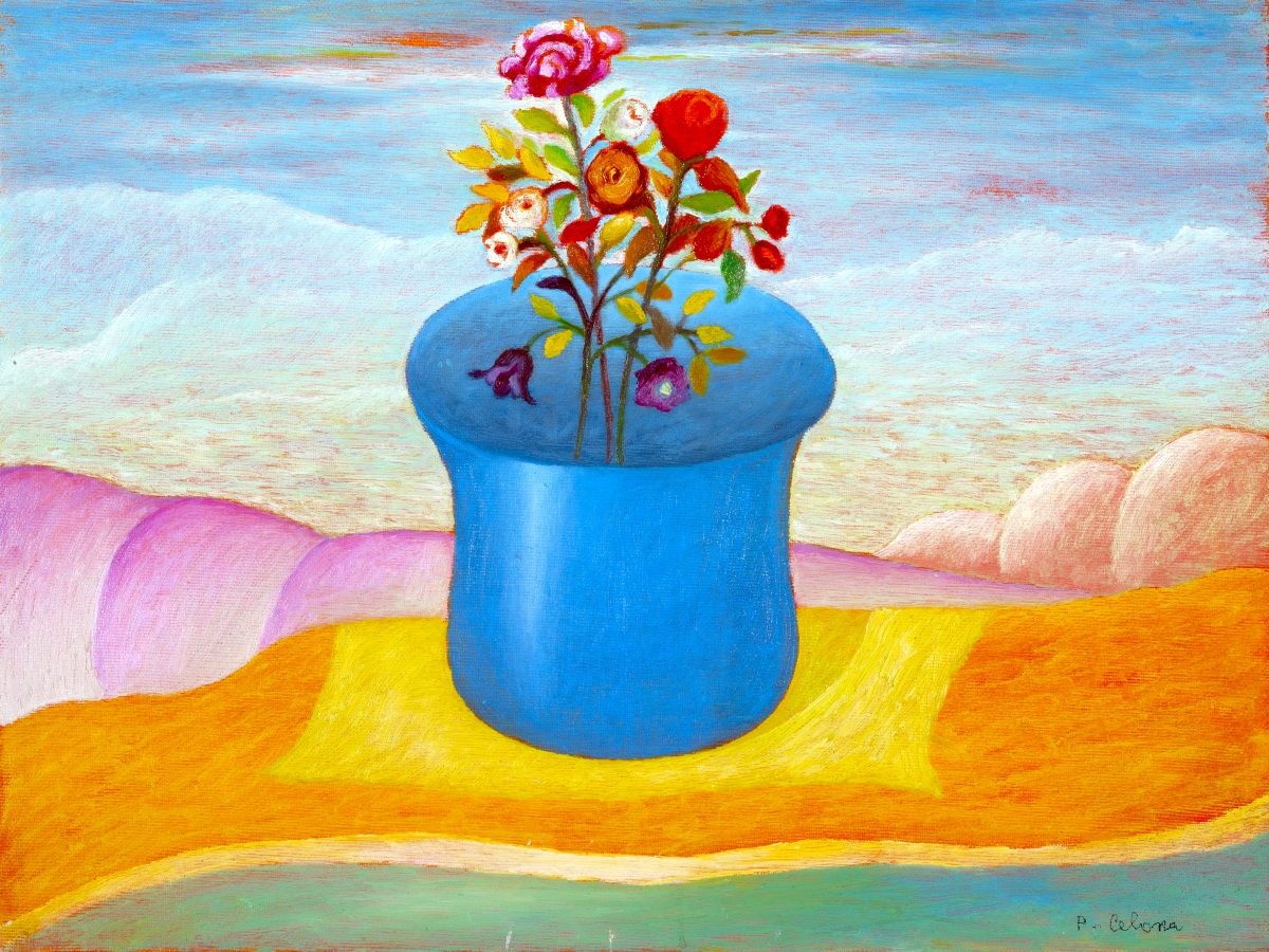 Vaso e fiori, ca. 1995
Olio su tela, 60 x 50 cm,
Collezione privata,
NM115