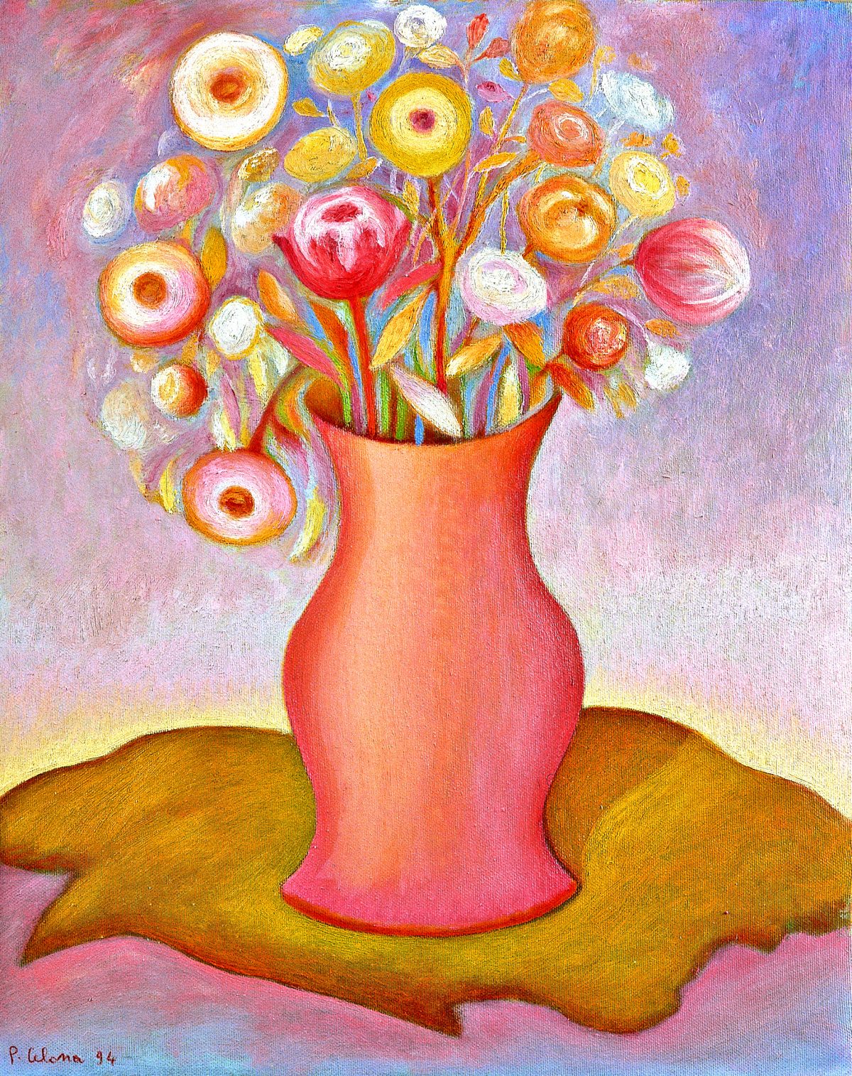 Vaso e fiori, 1994
Olio su tela, 50 x 40 cm,
Collezione privata,
NMV112