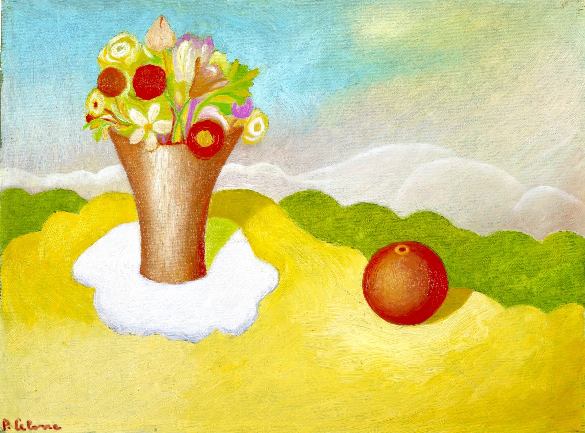 Vaso e fiori con arancia, ca. 1995
Olio su tela
50 x 60 cm,
NM302