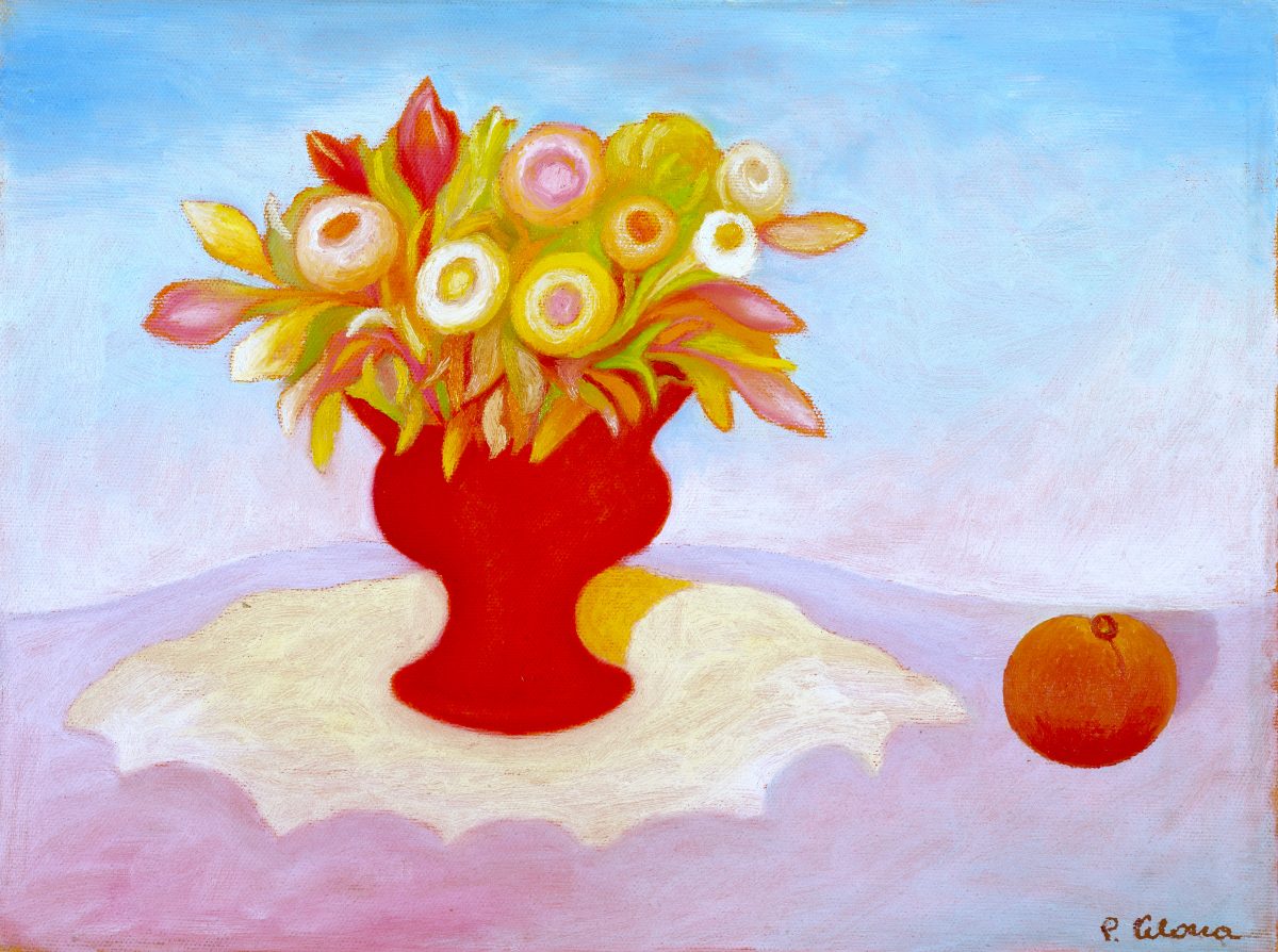 Vaso e fiori con frutto, ca. 1995
Olio su tela
50 x 60 cm,
NM306