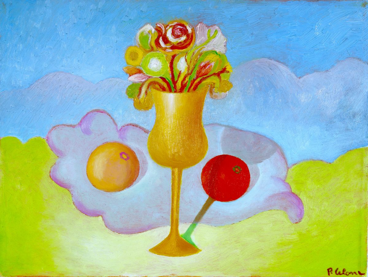 Vaso e fiori con frutto, ca. 1995
Olio su tela
50 x 60 cm,
NM309