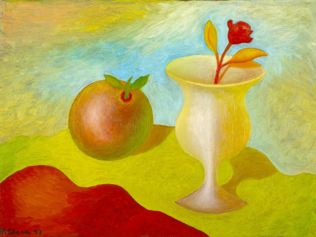 Vaso e fiori con frutto, 1997
Olio su tela
50 x 60 cm,
NM327