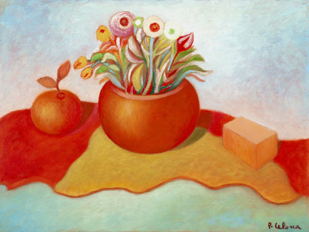 Vaso e fiori con frutto, ca. 1995
Olio su tela
50 x 60 cm,
NM328