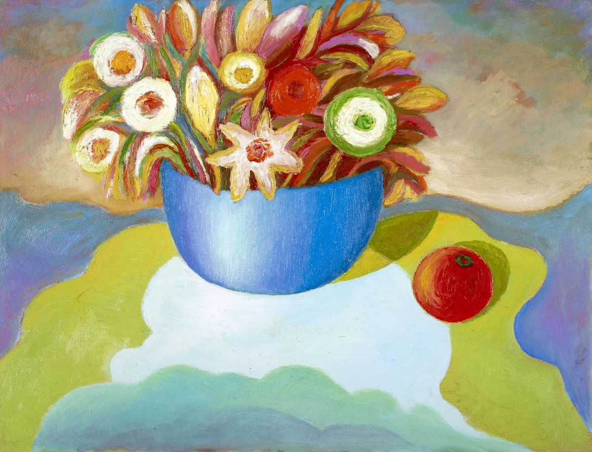 Vaso e fiori con frutto, ca. 1995
Olio su tela
50 x 60 cm,
NM330