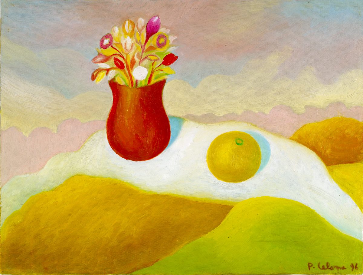 Vaso e fiori con frutto, ca. 1995
Olio su tela
50 x 60 cm,
NM332