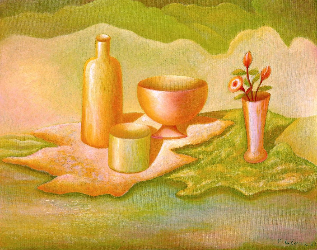 Natura morta, 1983
Olio su tela, 40 x 50 cm,
Collezione privata,
NM533