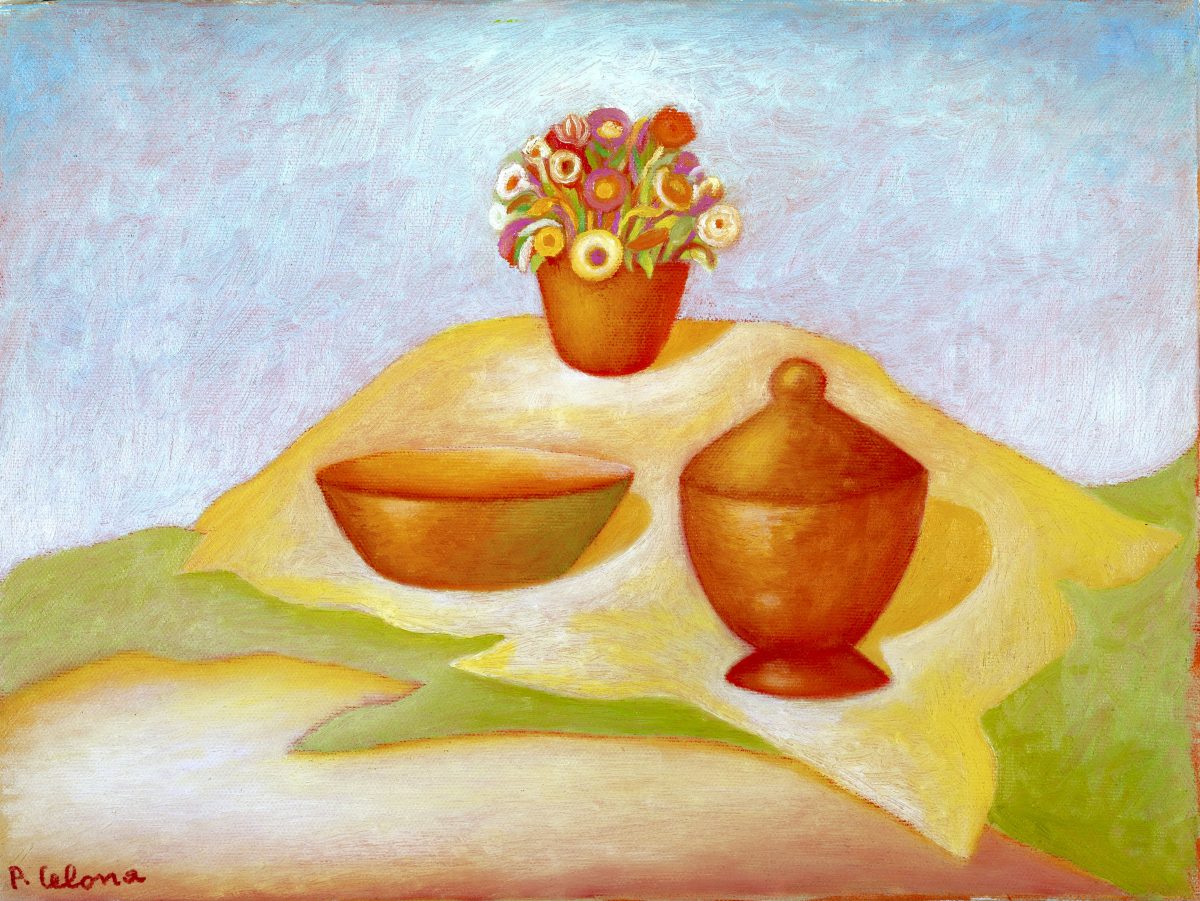 Natura morta, ca. 1990
Olio su tela, 30 x 40 cm,
Collezione privata,
NM535