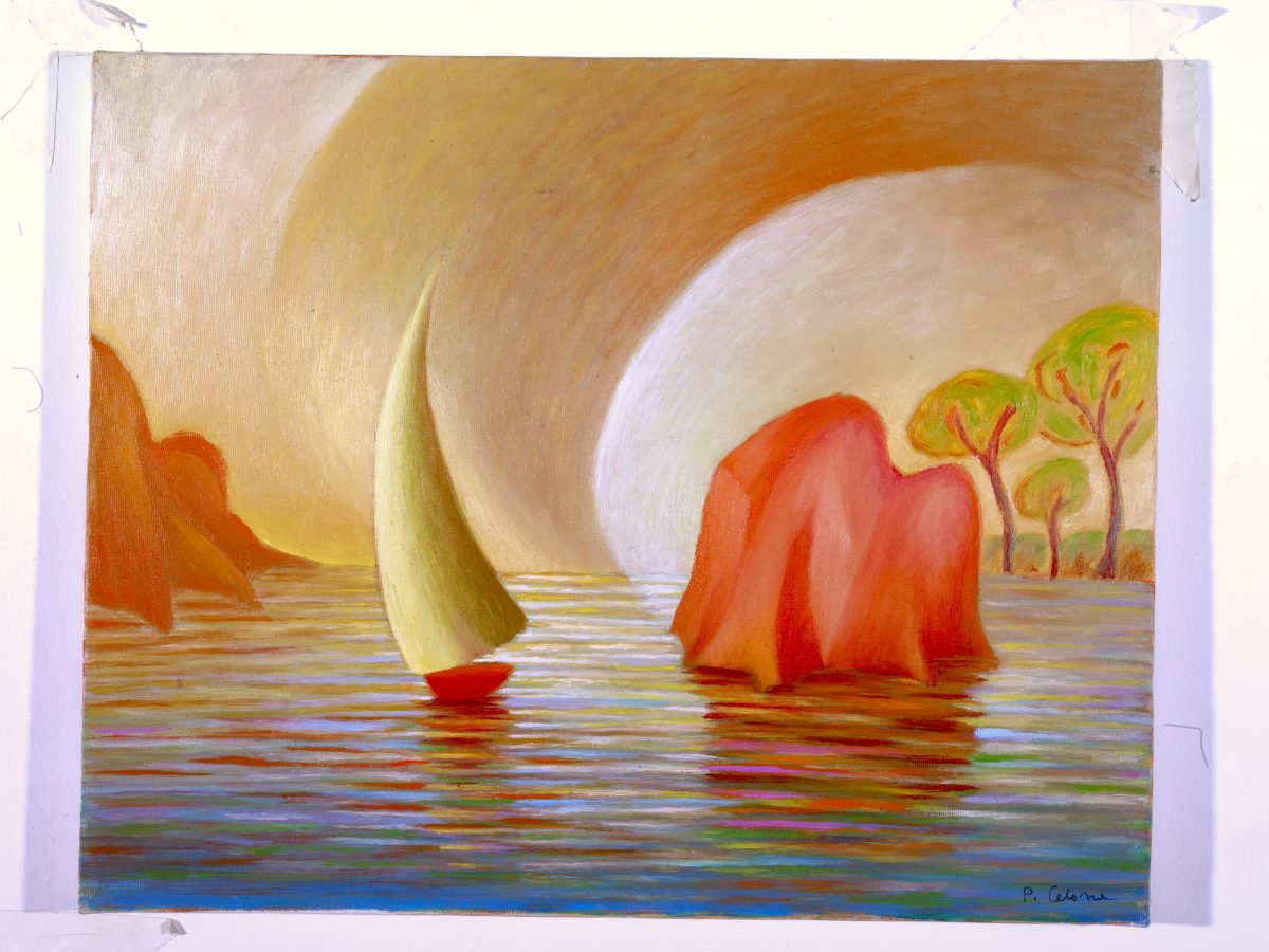 Vela nel paesaggio, 1998
Olio su tela
40 x 50 cm,
V005