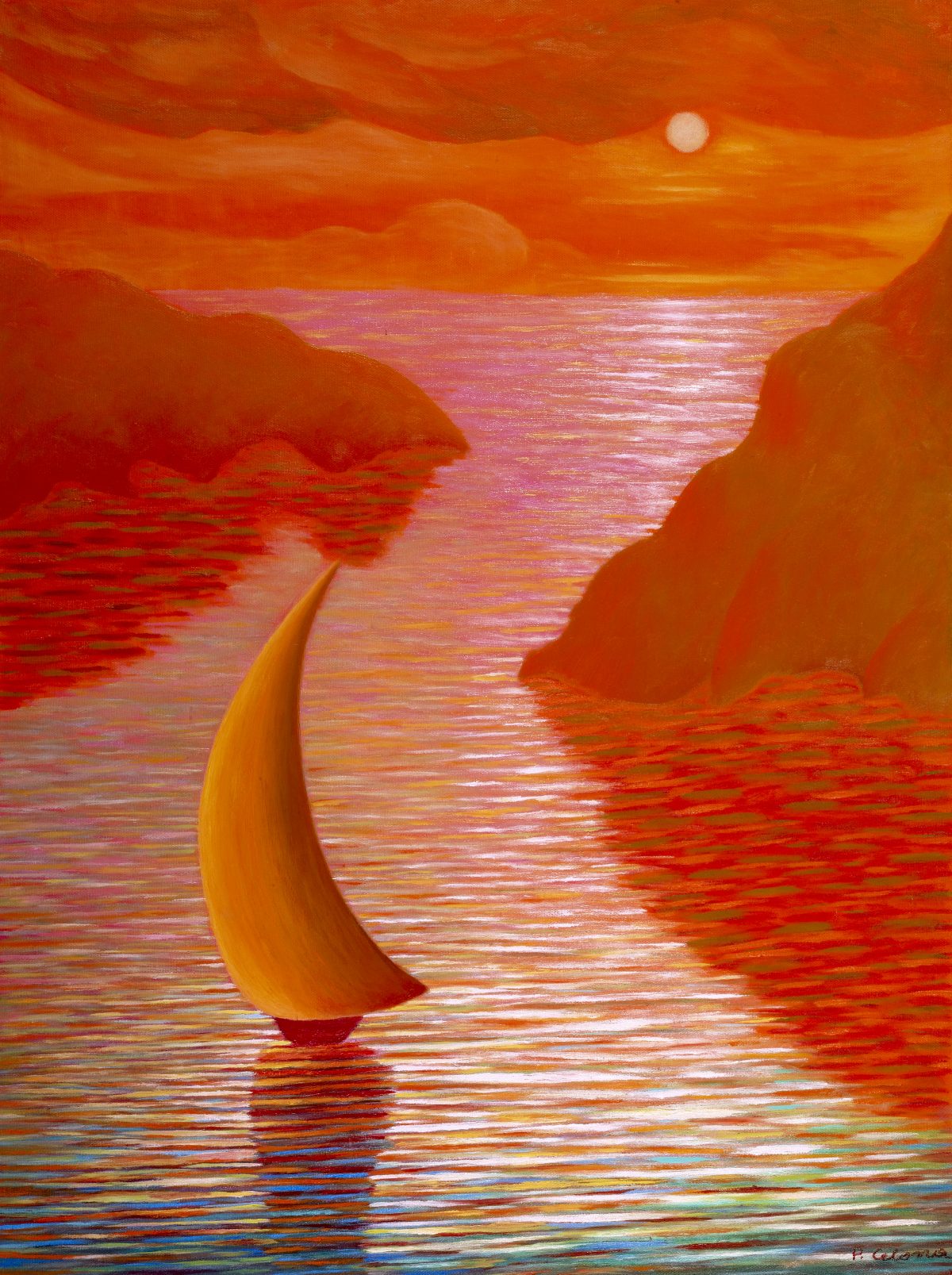 Vela al tramonto, ca. 1997
Olio su tela
50 x 40 cm,
VV014