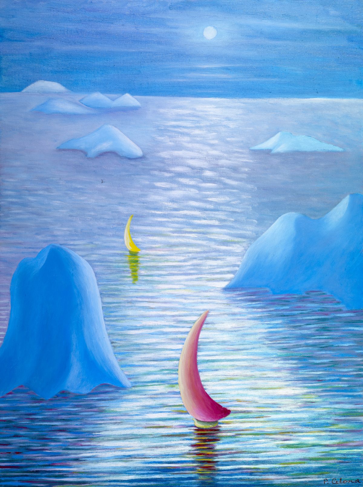 Vele nella notte, 1997
Olio su tela
80 x 60 cm,
VV006