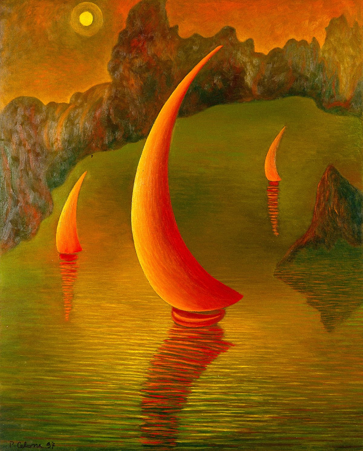 Vele al tramonto, 2007
Olio su tela
100 x 80 cm,
VV023